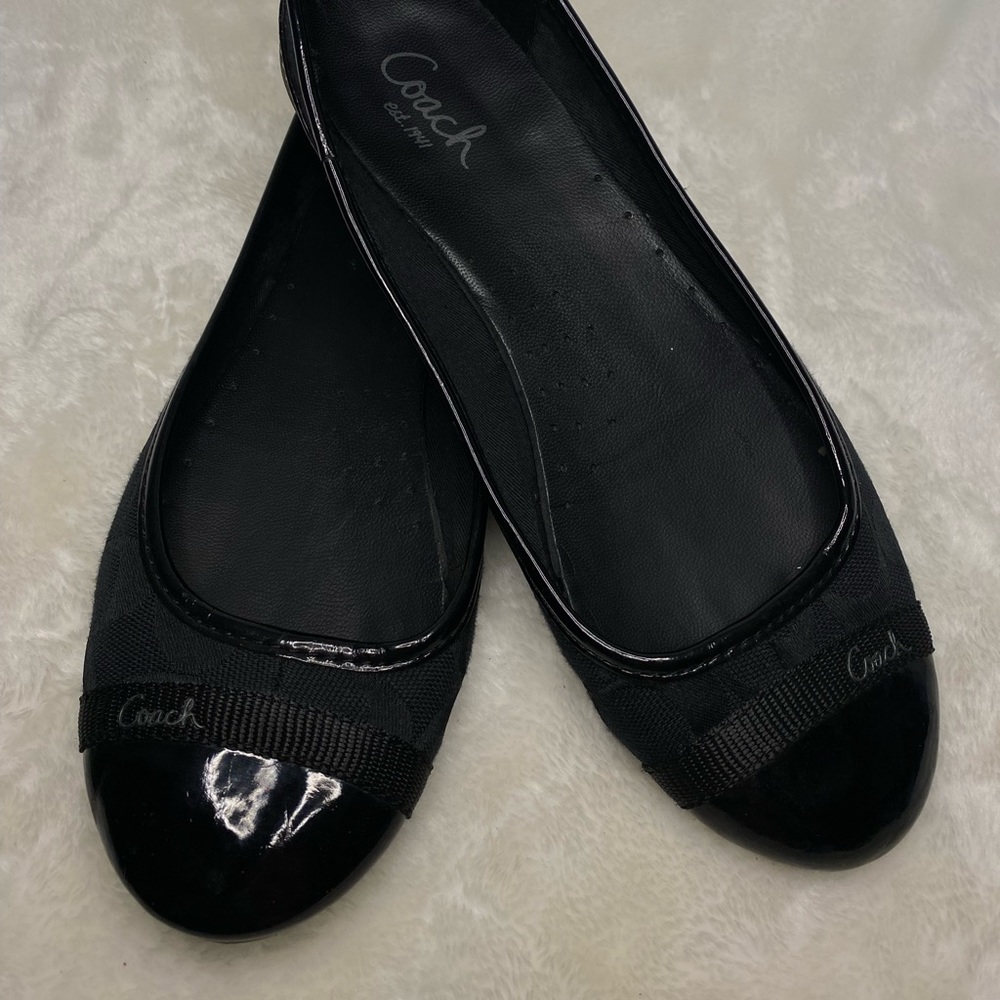 Coach black women flat shoes